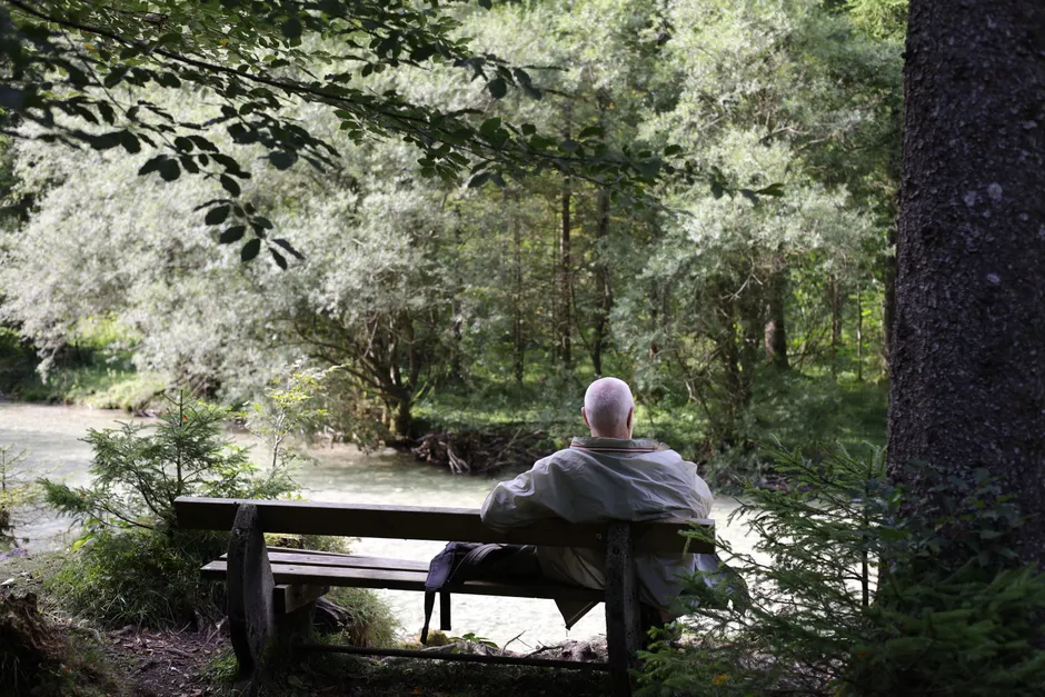 Mann Meditiert In Der Natur Bild E29f