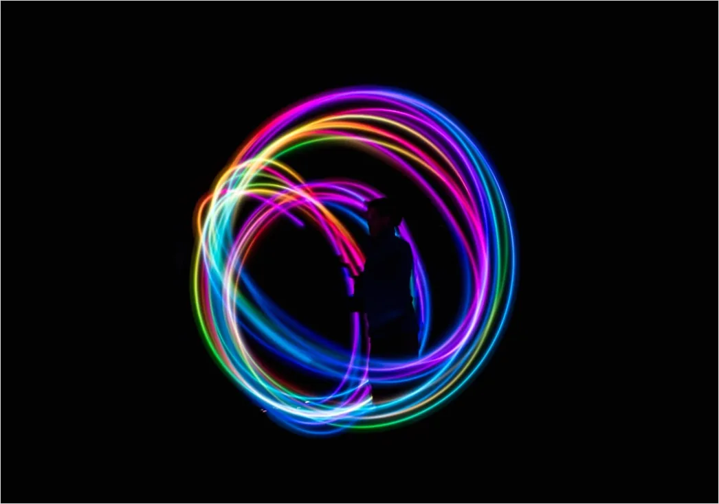 Neon Kreis Als Futuristischer Hintergrund 6602