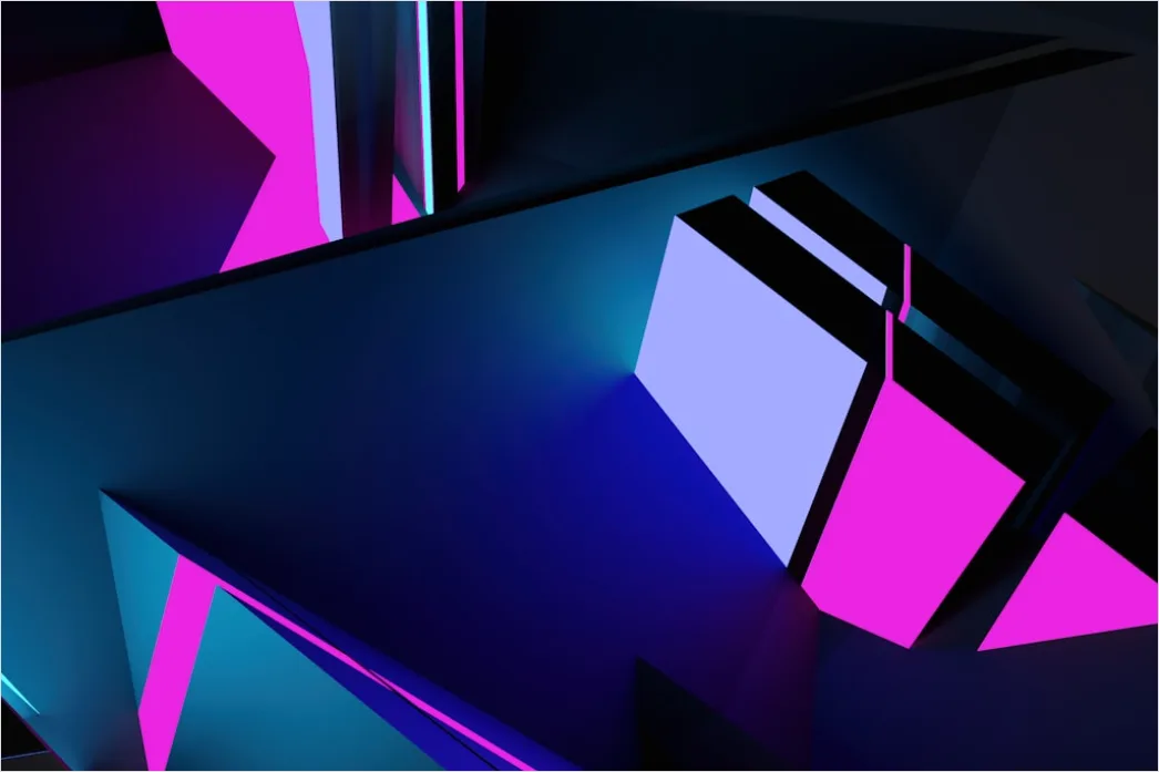 Detail Neonfarbene Geometrische Formen Im Dunkeln Number 10