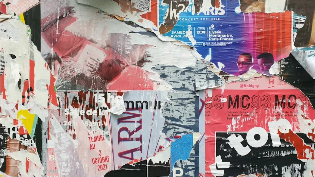 Papier Collage Mit Ueberlappenden Blaettern C72d