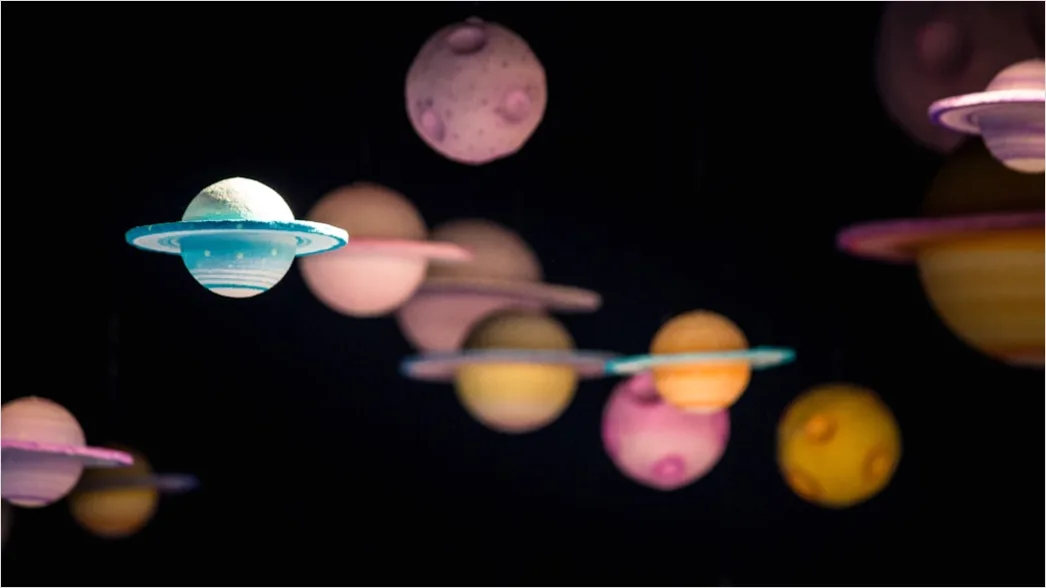 Universum Mit Leuchtenden Planeten 5817