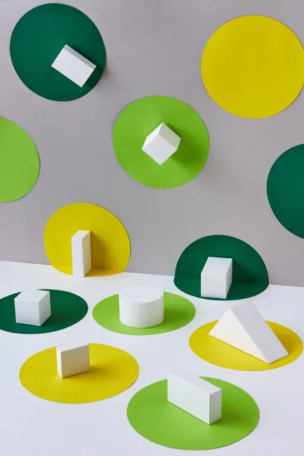 Detail Bunte Geometrische Formen Im Memphis Stil Number 9