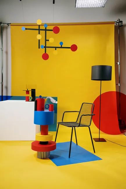 Detail Bunte Geometrische Formen Im Memphis Stil Number 10