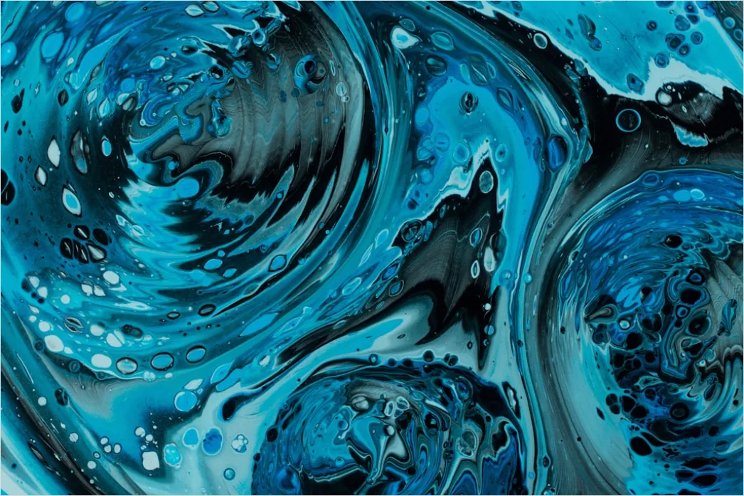 Detail Flüssige Linien In Blau Und Türkis Number 7