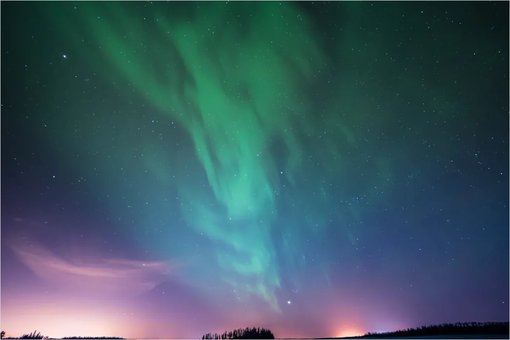Gambar Abstrak Aurora Borealis