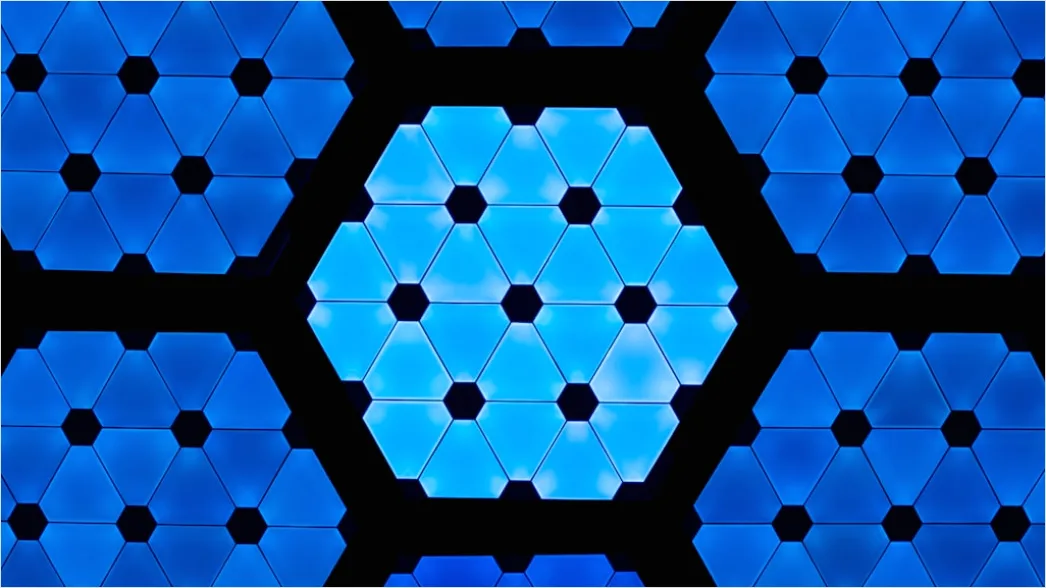 Hexagon Muster Mit Blauem Lichteffekt 4707