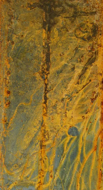 Detail Oxidiertes Kupfer Mit Grüner Patina Number 3