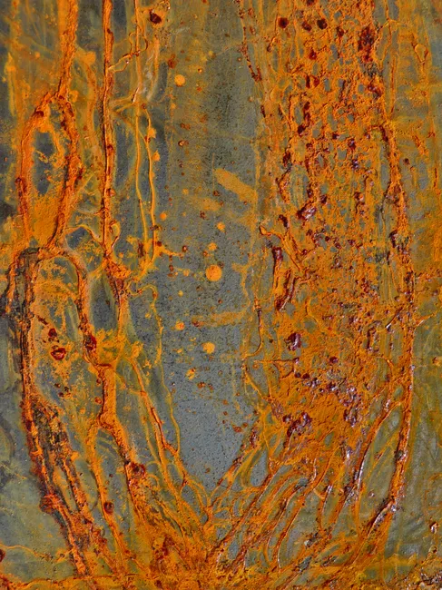 Detail Oxidiertes Kupfer Mit Grüner Patina Number 6