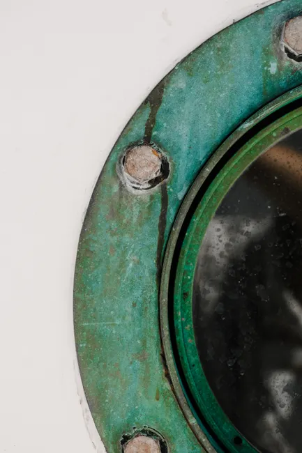 Detail Oxidiertes Kupfer Mit Grüner Patina Number 7