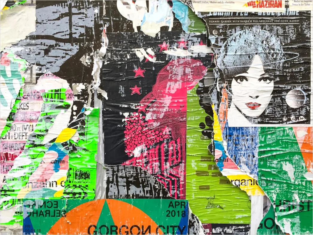 Detail Vintage Collage Aus Papier Und Farbe Number 6