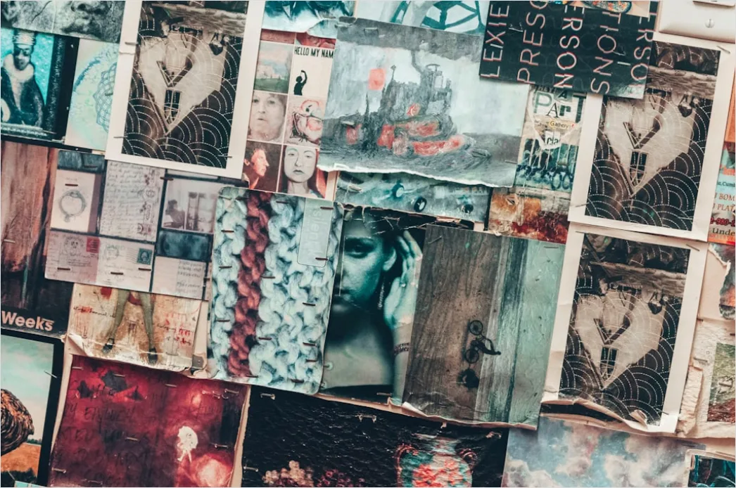 Detail Vintage Collage Aus Papier Und Farbe Number 9