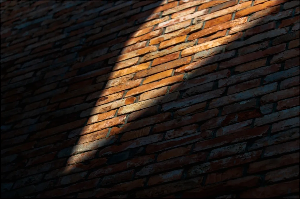 Ziegelwand Mit Warmem Sonnenlicht C114