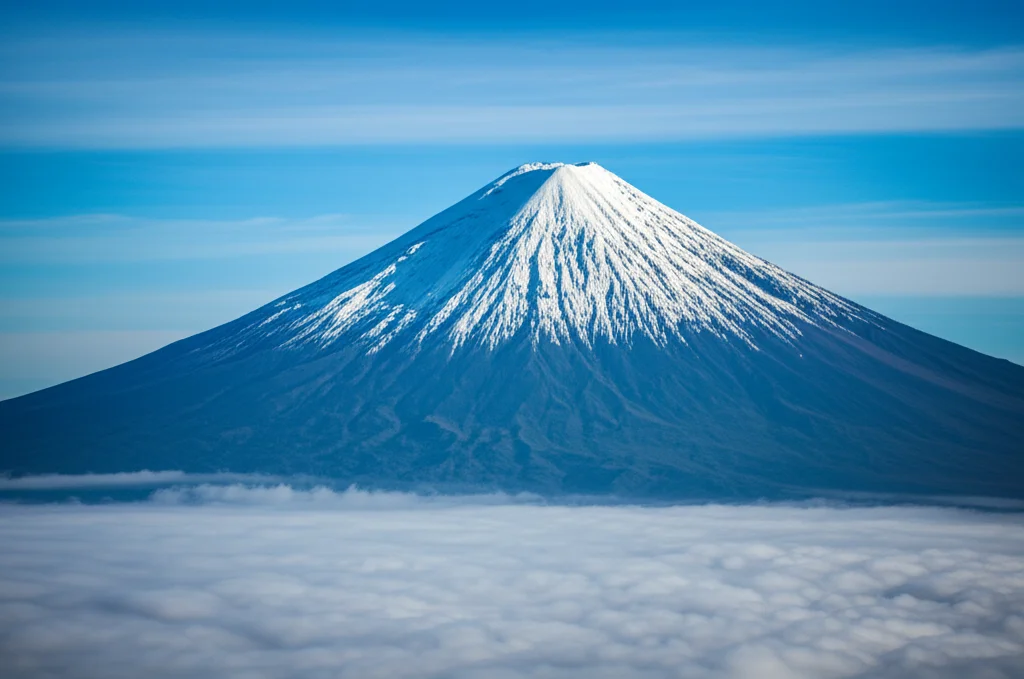 Gambar Gunung Indah Dengan Awan Putih