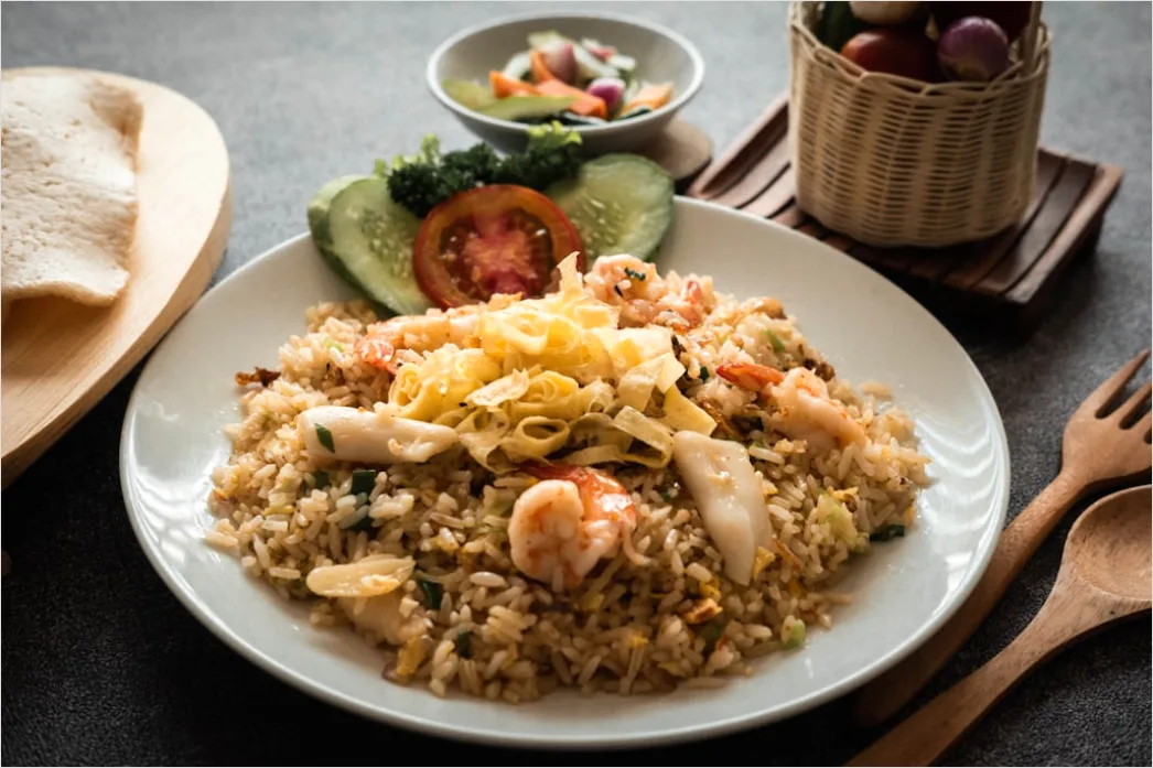 Gambar Nasi Goreng Seafood Dengan Udang Segar Fcb4