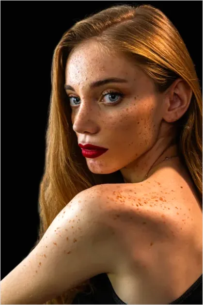 Beauty Portrait With Freckles Photo Ccad