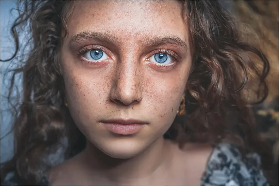 Detail Beauty Portrait With Freckles Photo Number 11