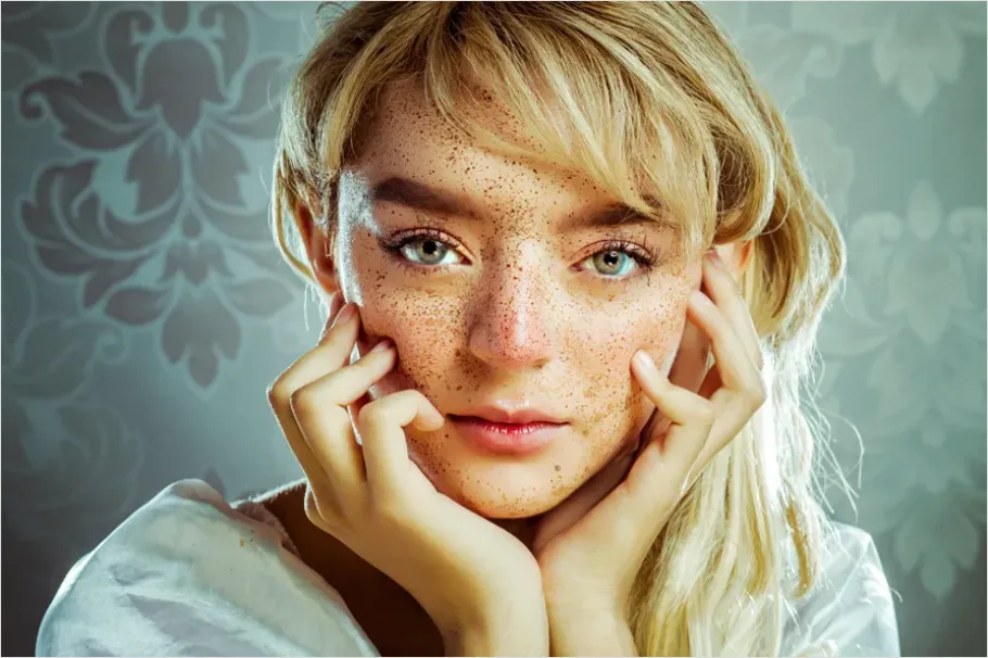 Detail Beauty Portrait With Freckles Photo Number 10