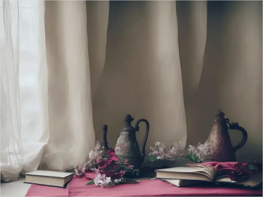Detail Books Still Life On Table Number 4