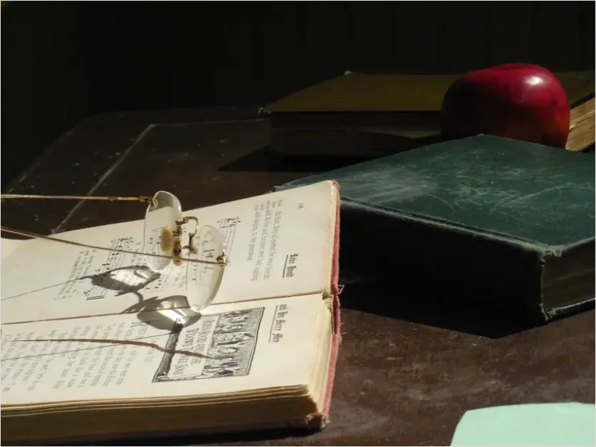 Detail Books Still Life On Table Number 9