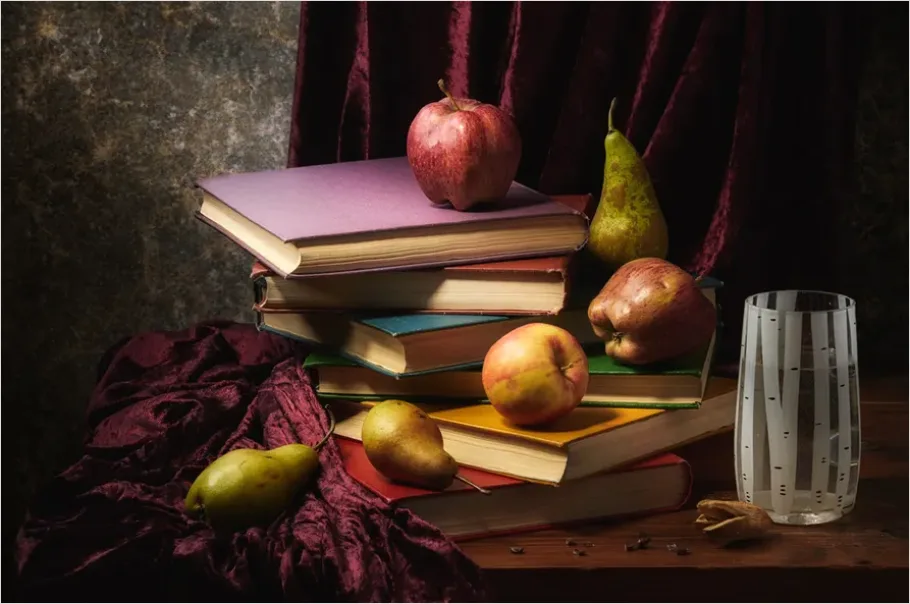 Detail Books Still Life On Table Number 10