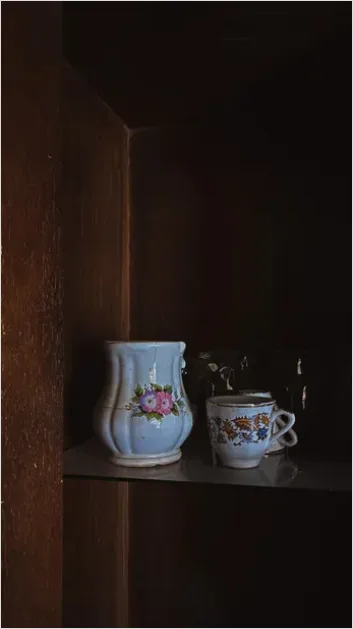 Detail Ceramic Vase Still Life Shelf Number 4