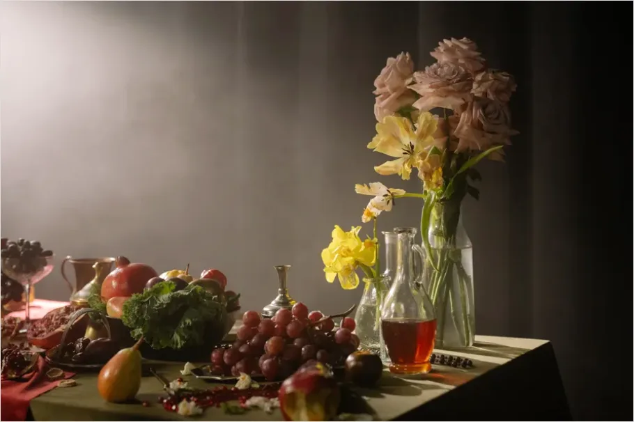 Detail Dutch Still Life Fruit Bowl Number 2