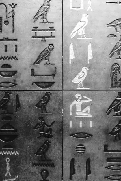 Detail Egyptian Hieroglyphs Wall Carving Photo Number 7