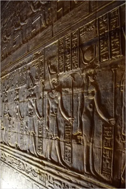 Detail Egyptian Hieroglyphs Wall Carving Photo Number 9
