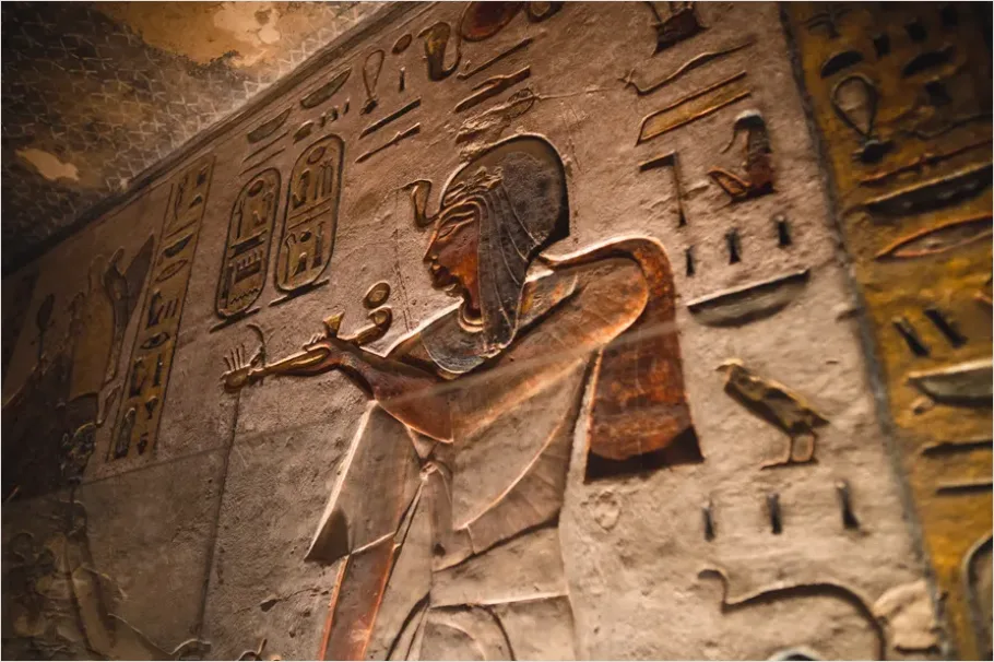 Detail Egyptian Hieroglyphs Wall Carving Photo Number 10
