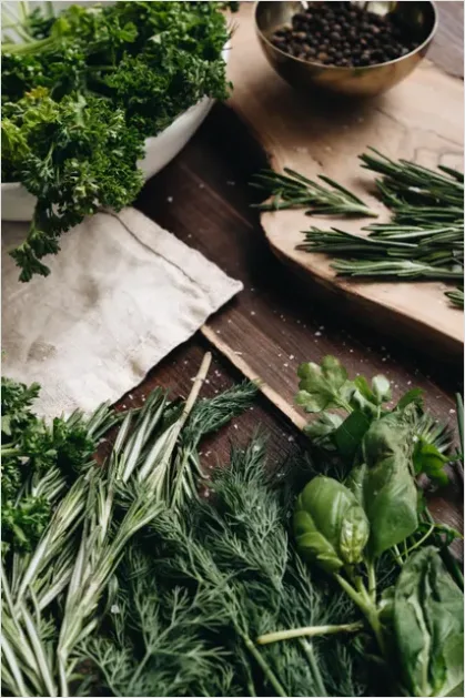 Detail Fresh Herbs Still Life Kitchen Counter Number 2