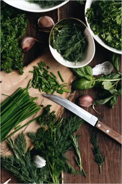 Detail Fresh Herbs Still Life Kitchen Counter Number 9