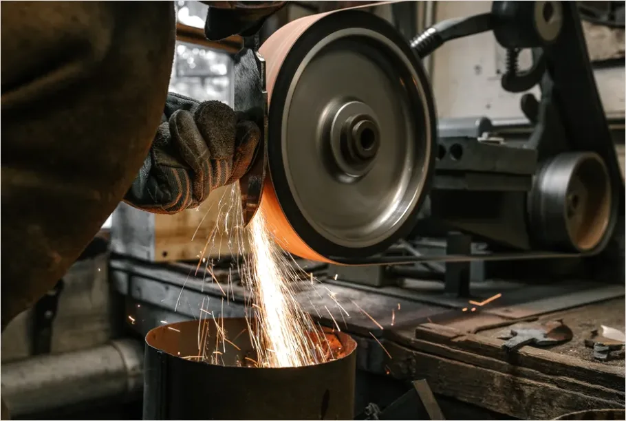 Detail Grinding Metal Workshop Close Up Number 3