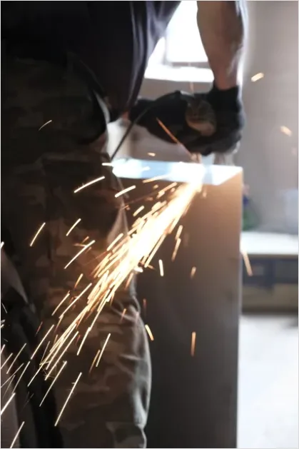 Detail Grinding Metal Workshop Close Up Number 5