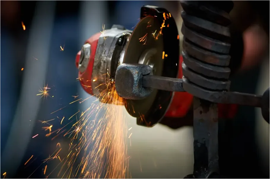 Detail Grinding Metal Workshop Close Up Number 6