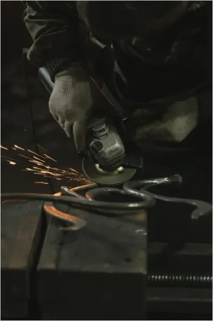 Detail Grinding Metal Workshop Close Up Number 9