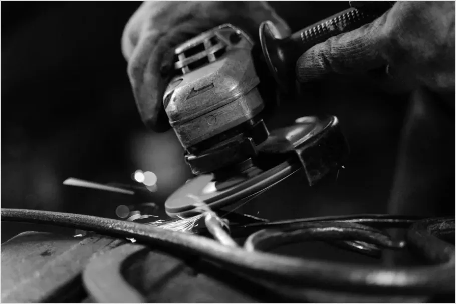 Detail Grinding Metal Workshop Close Up Number 10