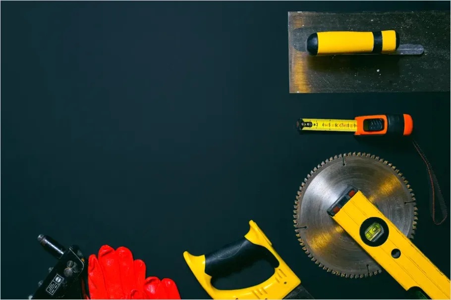 Detail Hand Tools On Workshop Table Flat Lay Number 10