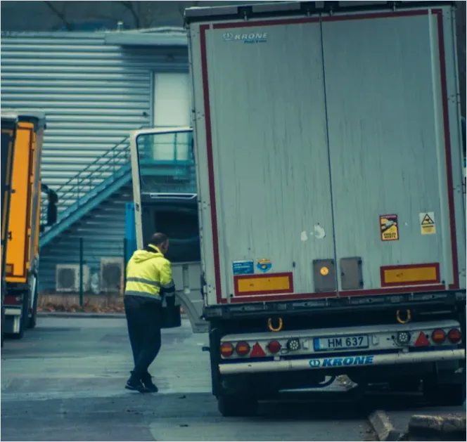 Detail Logistics Worker Loading Truck Warehouse Number 4