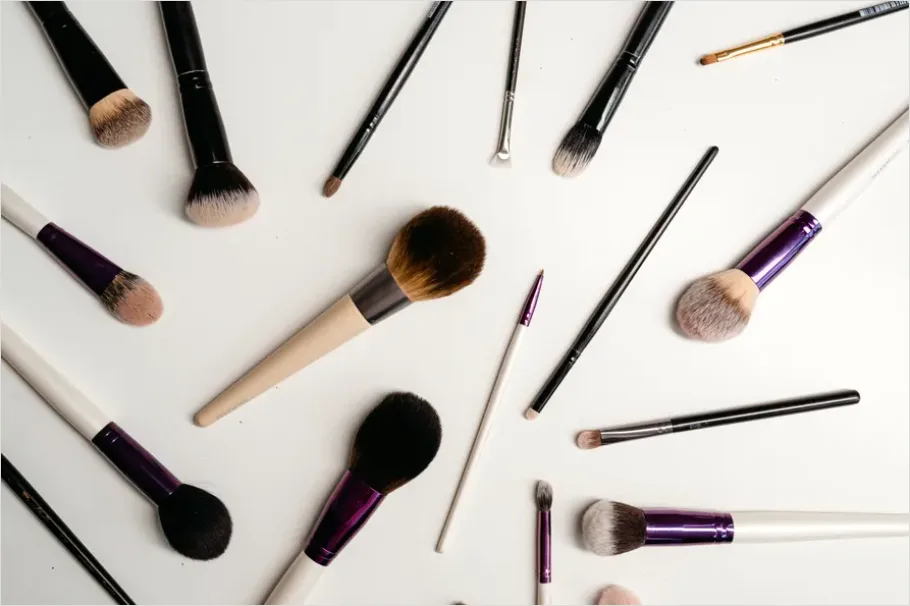 Detail Makeup Brushes Still Life Overhead Number 4