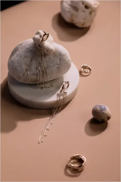 Detail Minimal Jewelry Still Life White Background Number 5