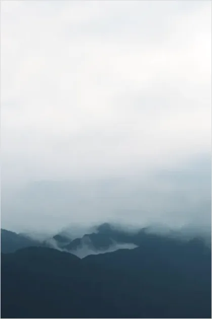 Detail Minimal Landscape Photography Foggy Mountains Number 14