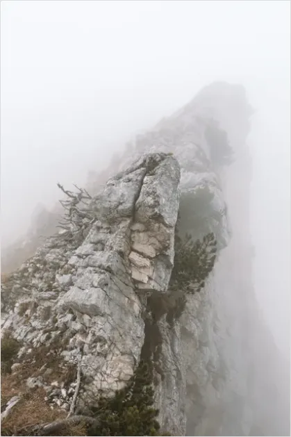 Detail Minimal Landscape Photography Foggy Mountains Number 15