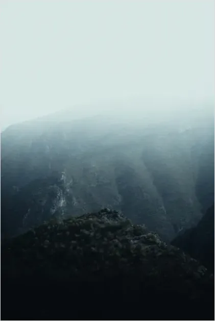 Detail Minimal Landscape Photography Foggy Mountains Number 4