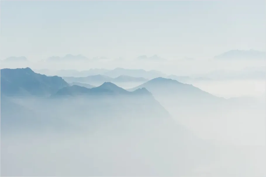 Detail Minimal Landscape Photography Foggy Mountains Number 6