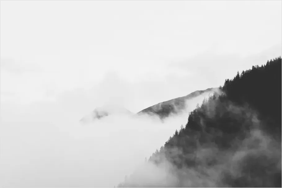 Detail Minimal Landscape Photography Foggy Mountains Number 10