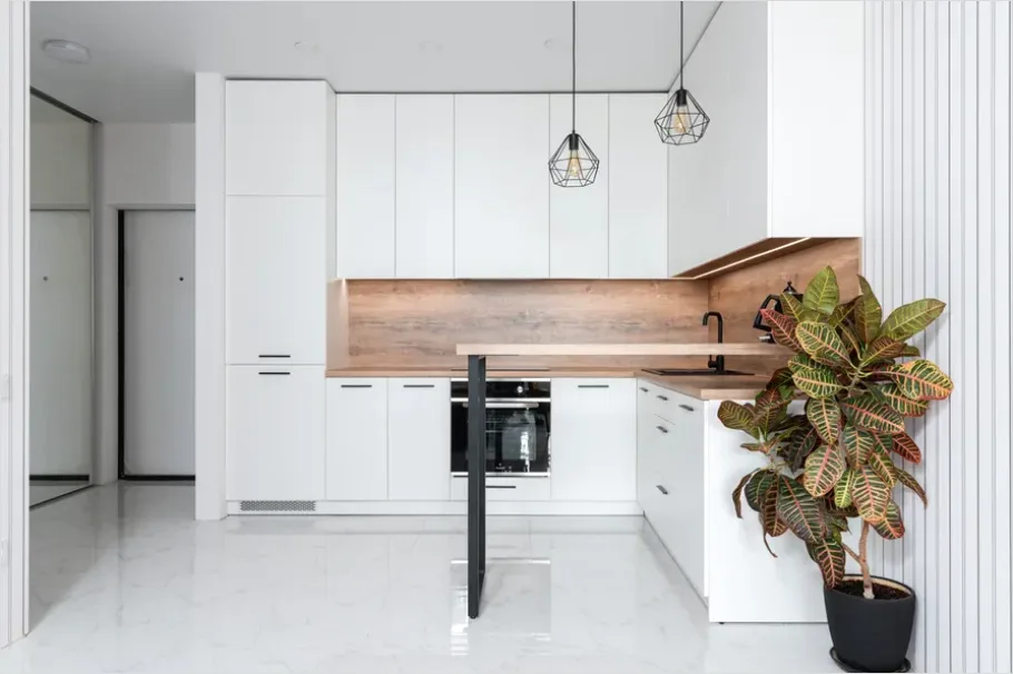 Detail Minimalist Kitchen White Cabinets Number 3