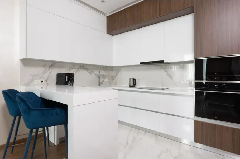 Detail Minimalist Kitchen White Cabinets Number 8
