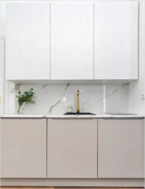 Detail Minimalist Kitchen White Cabinets Number 9