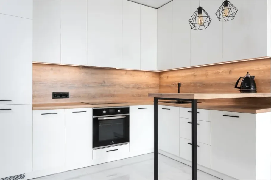 Detail Minimalist Kitchen White Cabinets Number 10