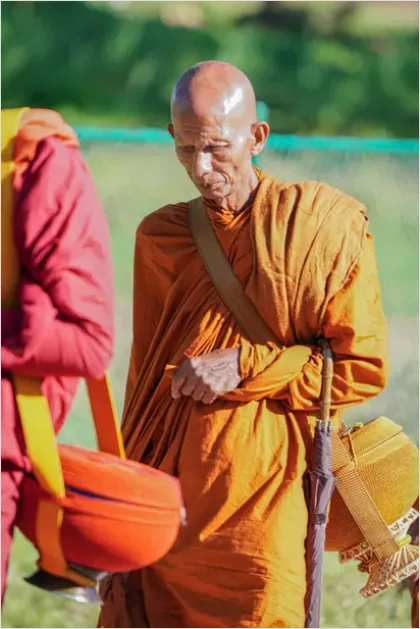Detail Monk Robe Saffron Fabric Texture Number 3